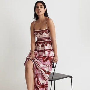 Madewell Theo Sleeveless Midi Dress in Geodaisy Batik
